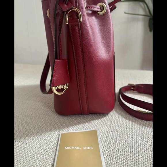 Michael Kors Cherry Red Bucket Bag - Picture 7 of 12